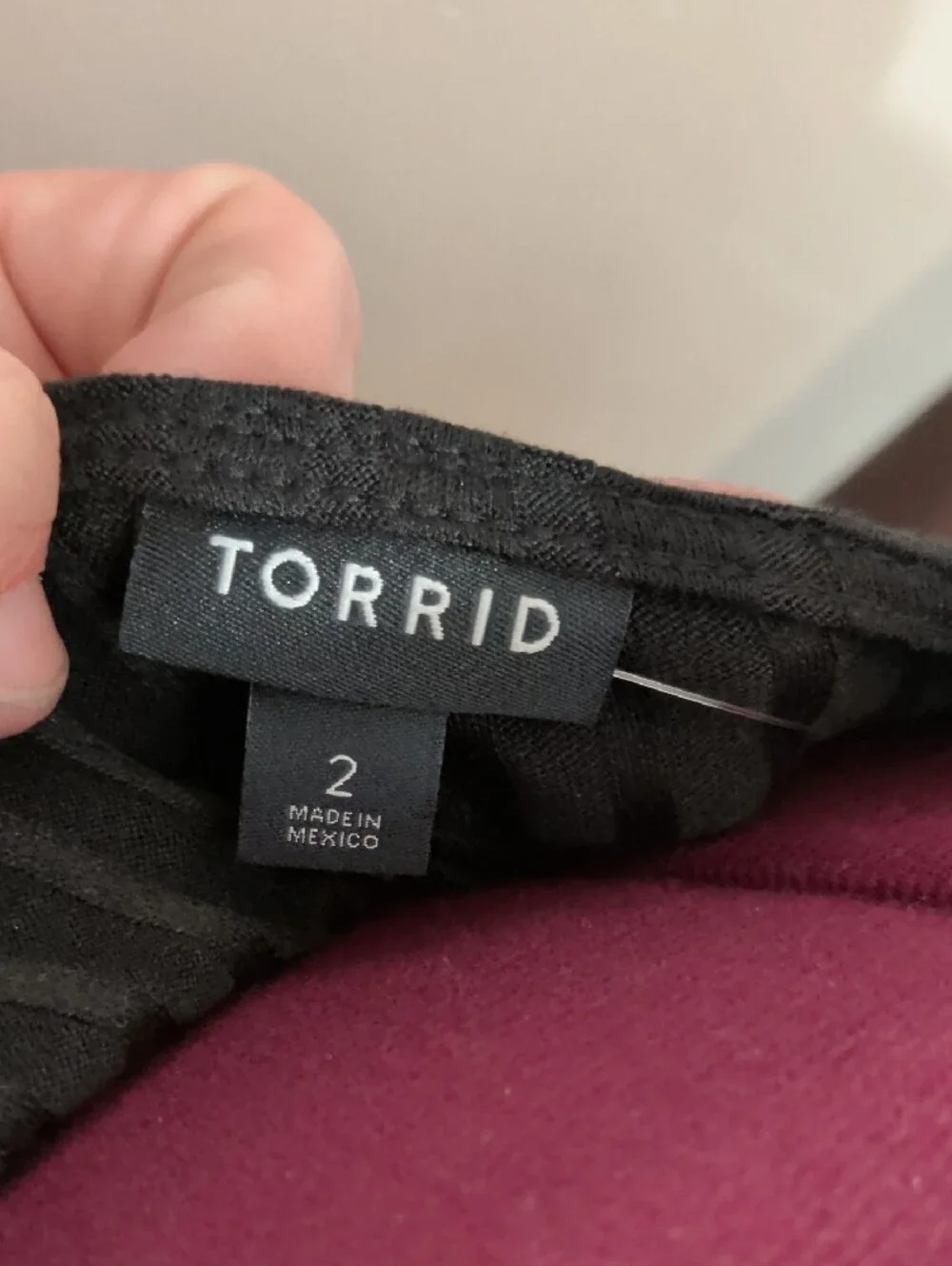 torrid Black Ribbed Square-Neck Long Sleeve Top